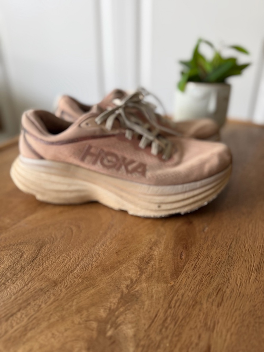 Hoka Women’s Sneakers in Sandstone Cream and Peach - Picture 2 of 4